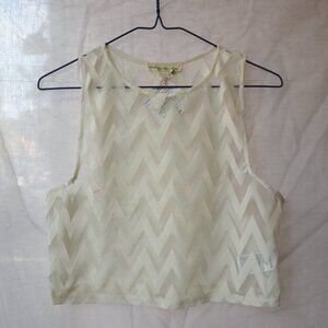 Urban Outfitters Sheer Tank Top with Zig-Zag Pattern